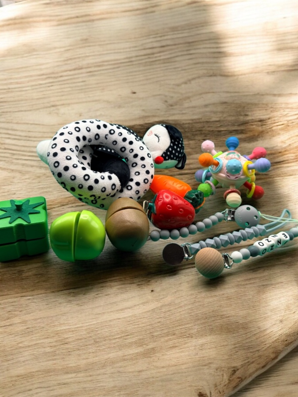 Baby Sensory Toy Lot Teethers Rattles Pacifier Clips Plush Spiral